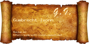 Gumbrecht Ivonn névjegykártya